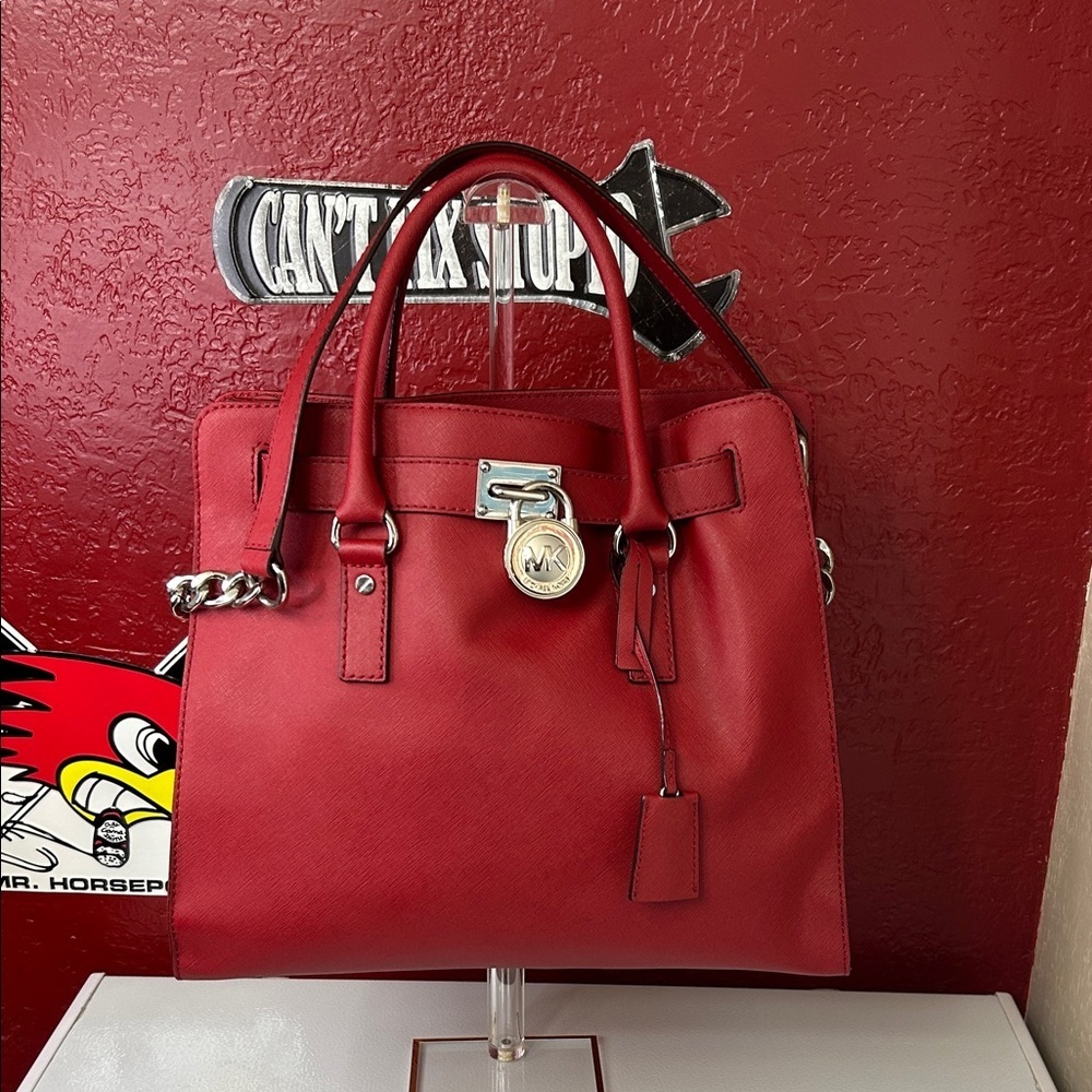Michael Kors Red Satchel Bag